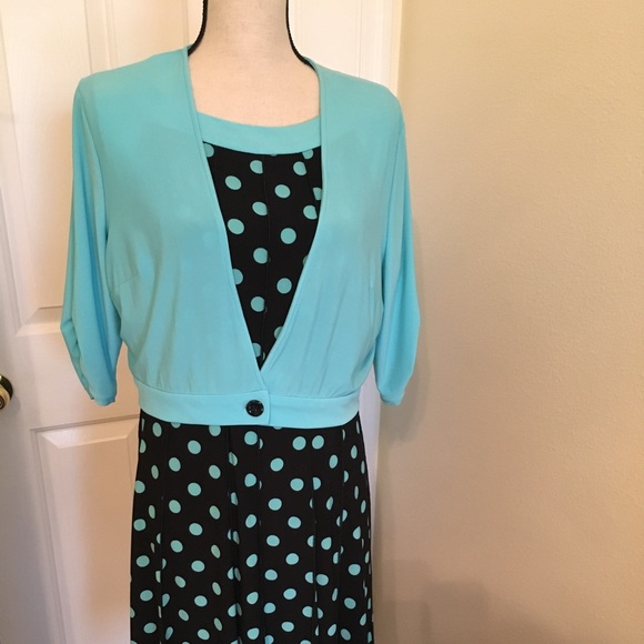 Predictions Dresses & Skirts - Black and aqua dress with jacket topper.👛👒